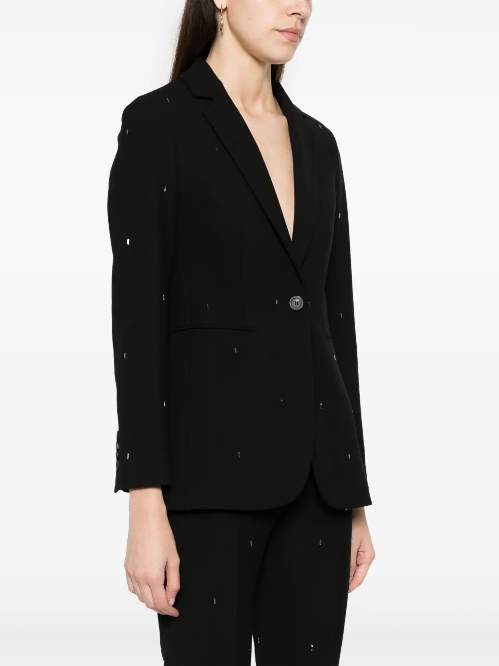 Peserico Blazer met enkele rij knopen Zwart