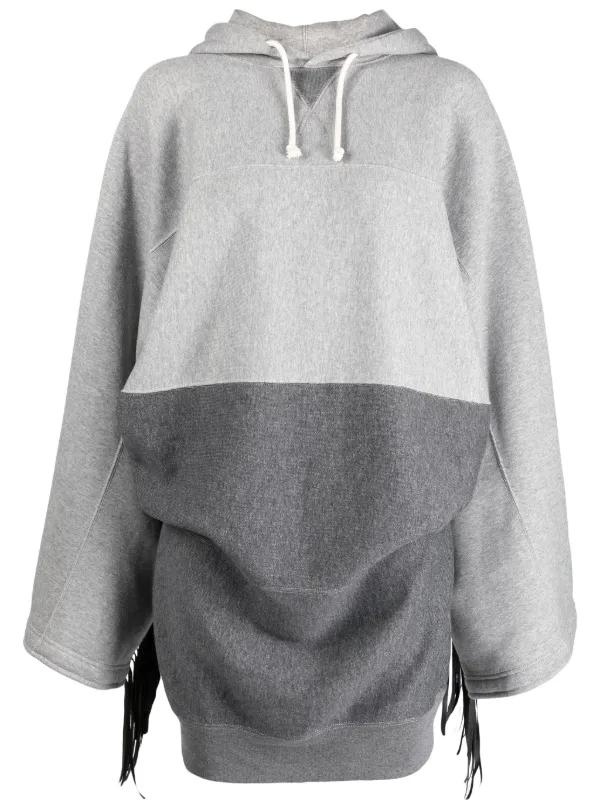 Hoodie with clearance fringes