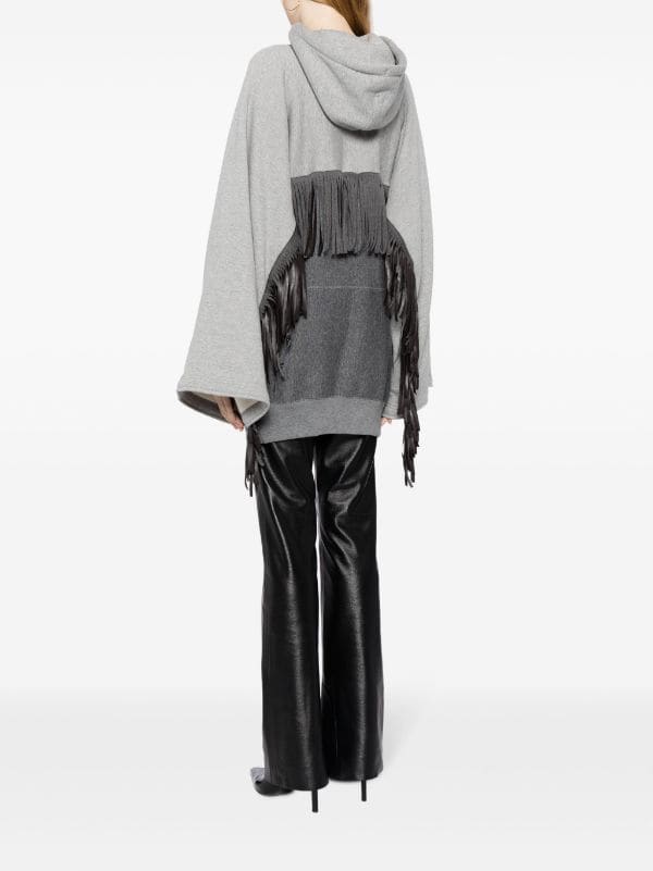 Junya Watanabe colour-block Fringed Hoodie - Farfetch