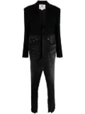 Junya Watanabe panelled V-neck coat - Black