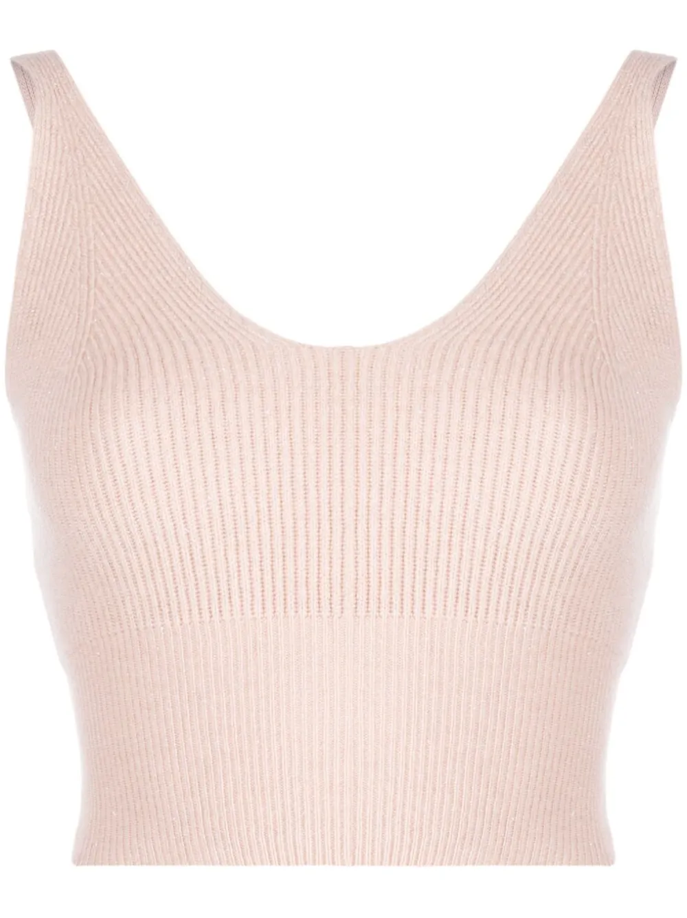 Ribbed-Knit U-Neck Tank Top