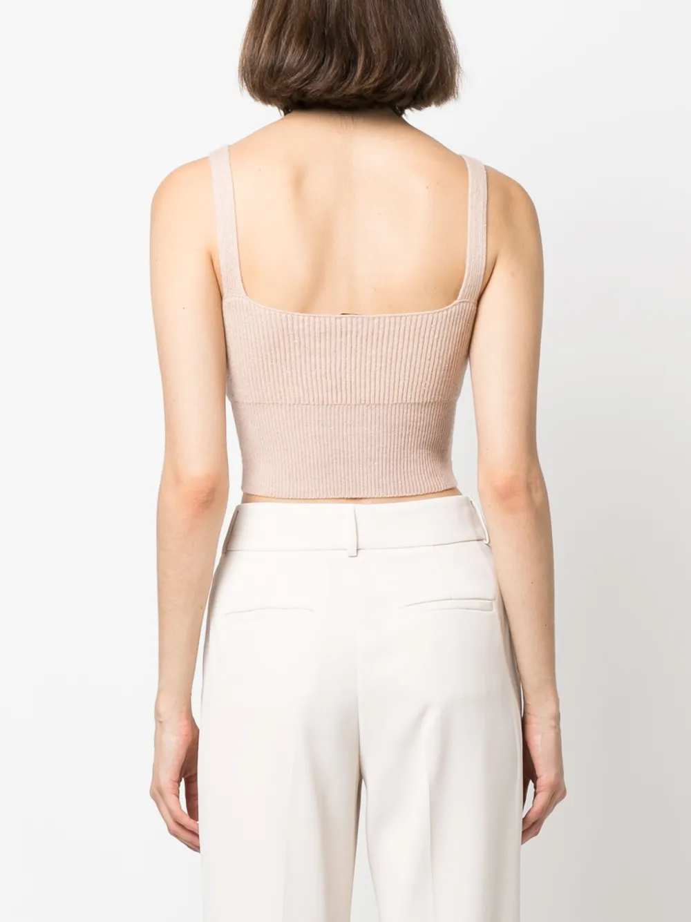 Ribbed-Knit U-Neck Tank Top