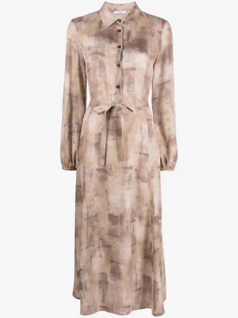 Peserico button-up belted midi dress