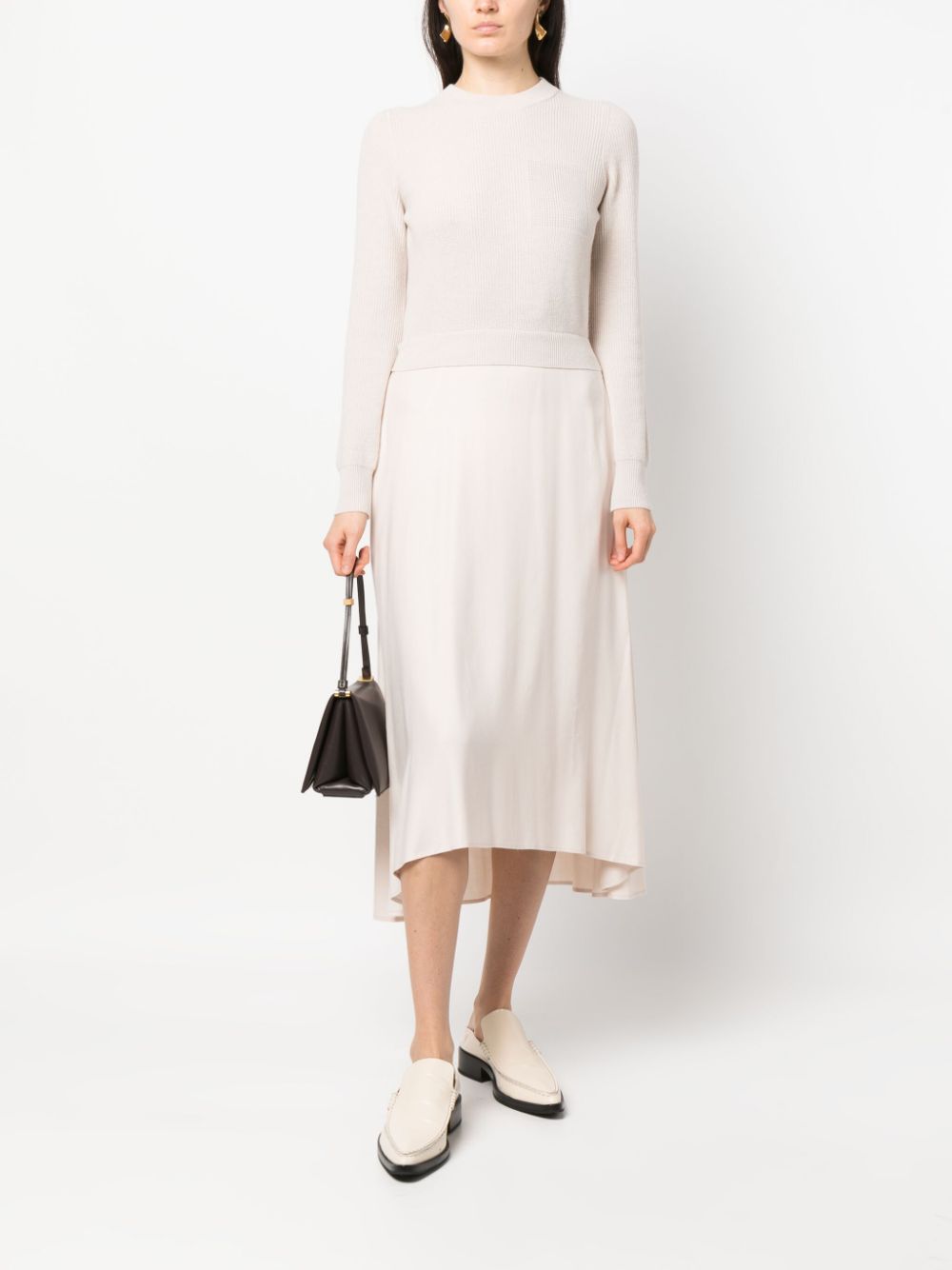 Peserico contrasting-stitch knitted midi dress - Roze