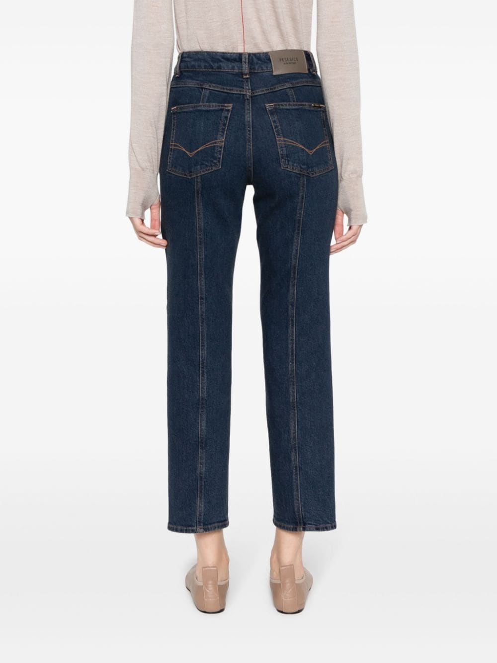 Peserico Straight jeans met logoplakkaat Blauw