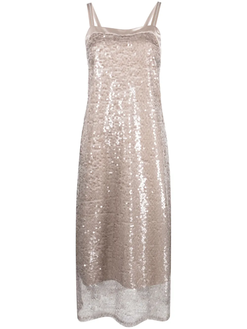 Peserico sequined translucent dress - Toni neutri