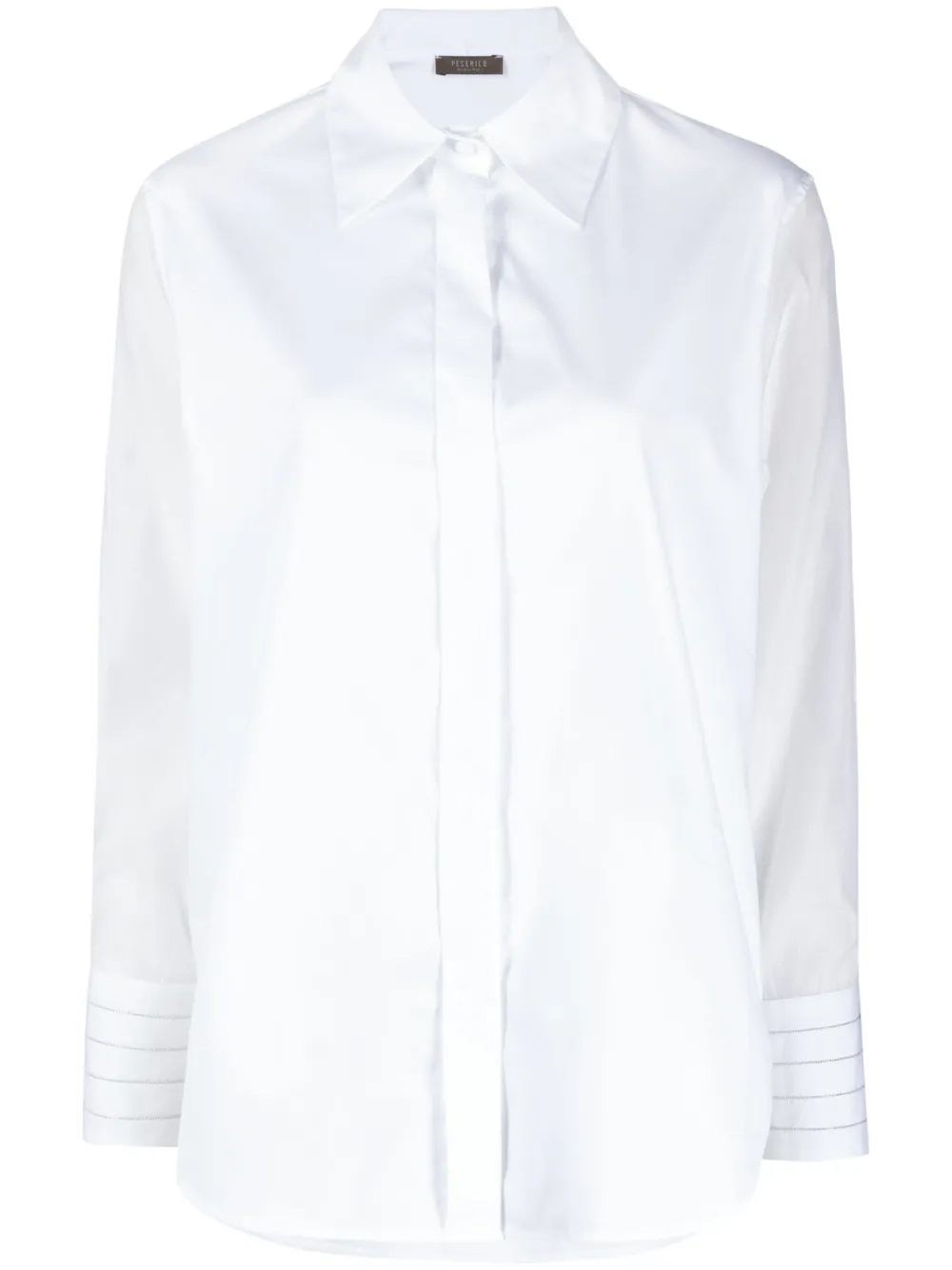 Peserico Concealed-fastening Long-sleeve Shirt In White