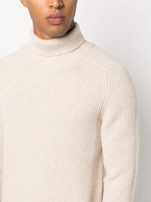 Cream roll neck jumper on sale mens