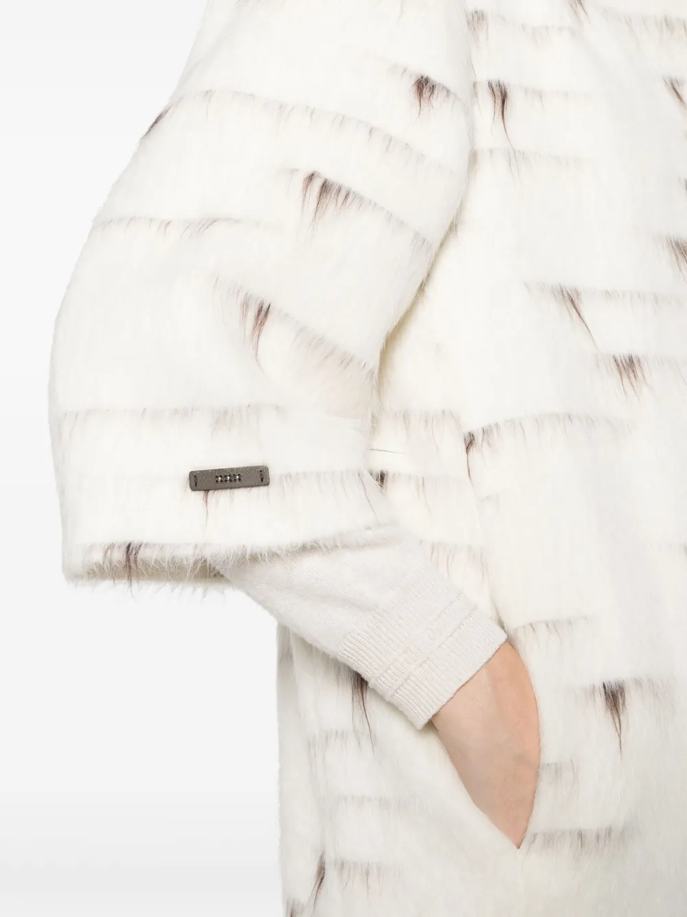 Peserico Patterned-jacquard Single-breasted Coat In White