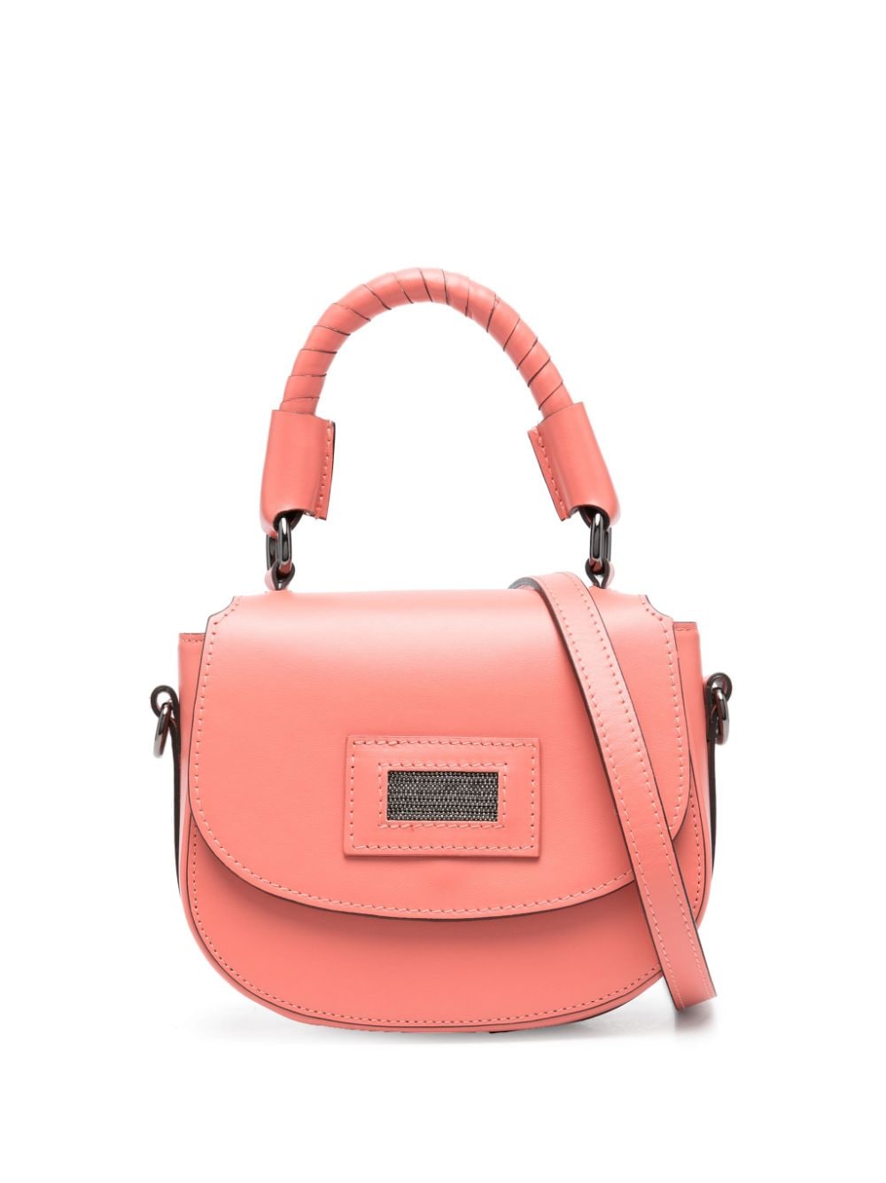 Peserico Torchon Leather Crossbody Bag In Pink