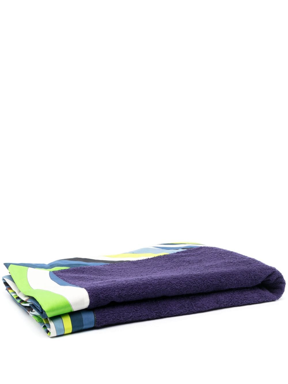 Iride-print border beach towel