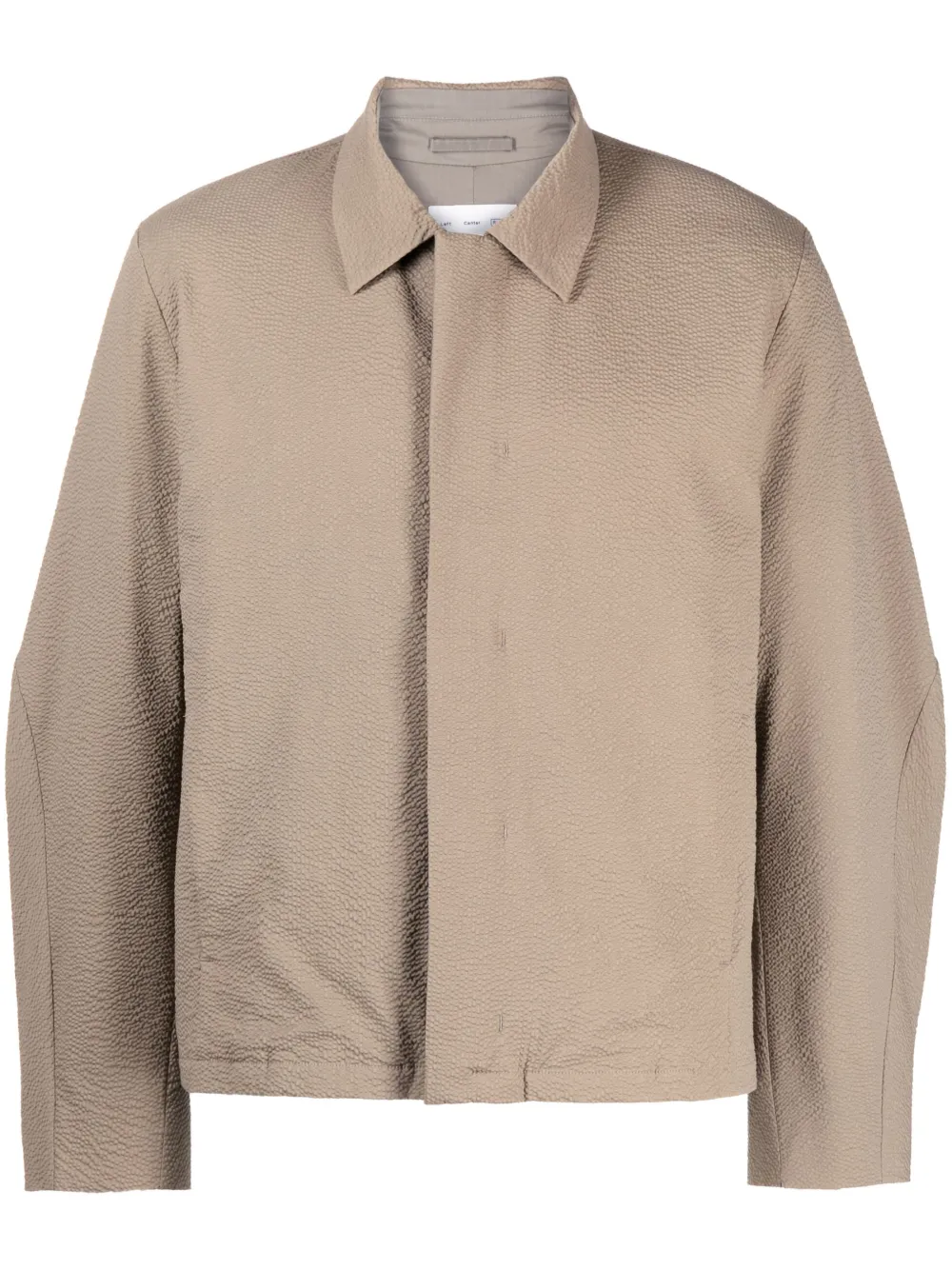 Post Archive Faction crinkled long-sleeve shirt jacket - Brown