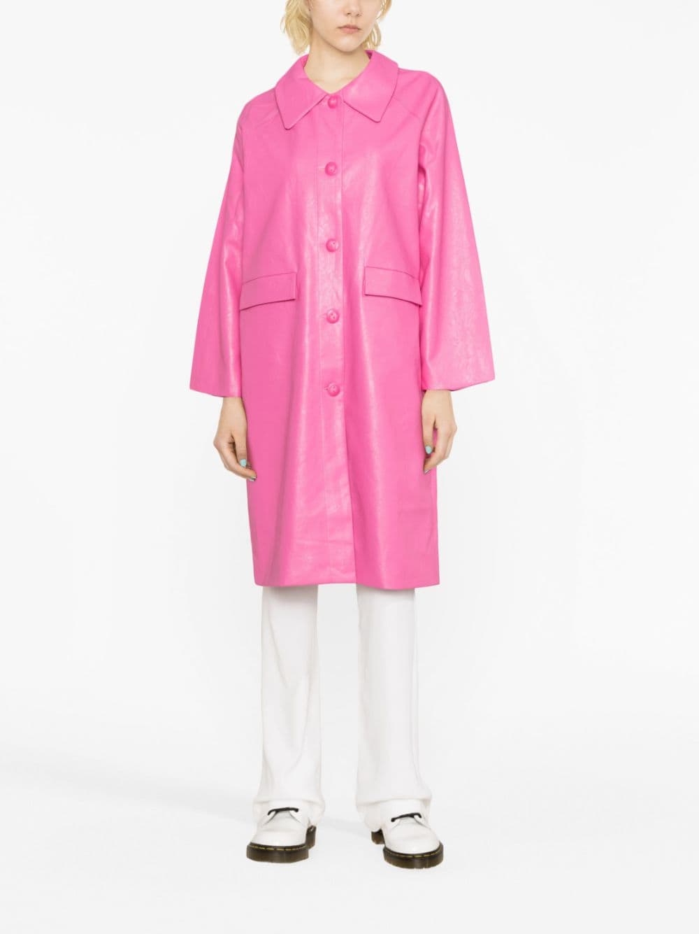 Baum Und Pferdgarten Devon faux-leather oversized coat - Roze