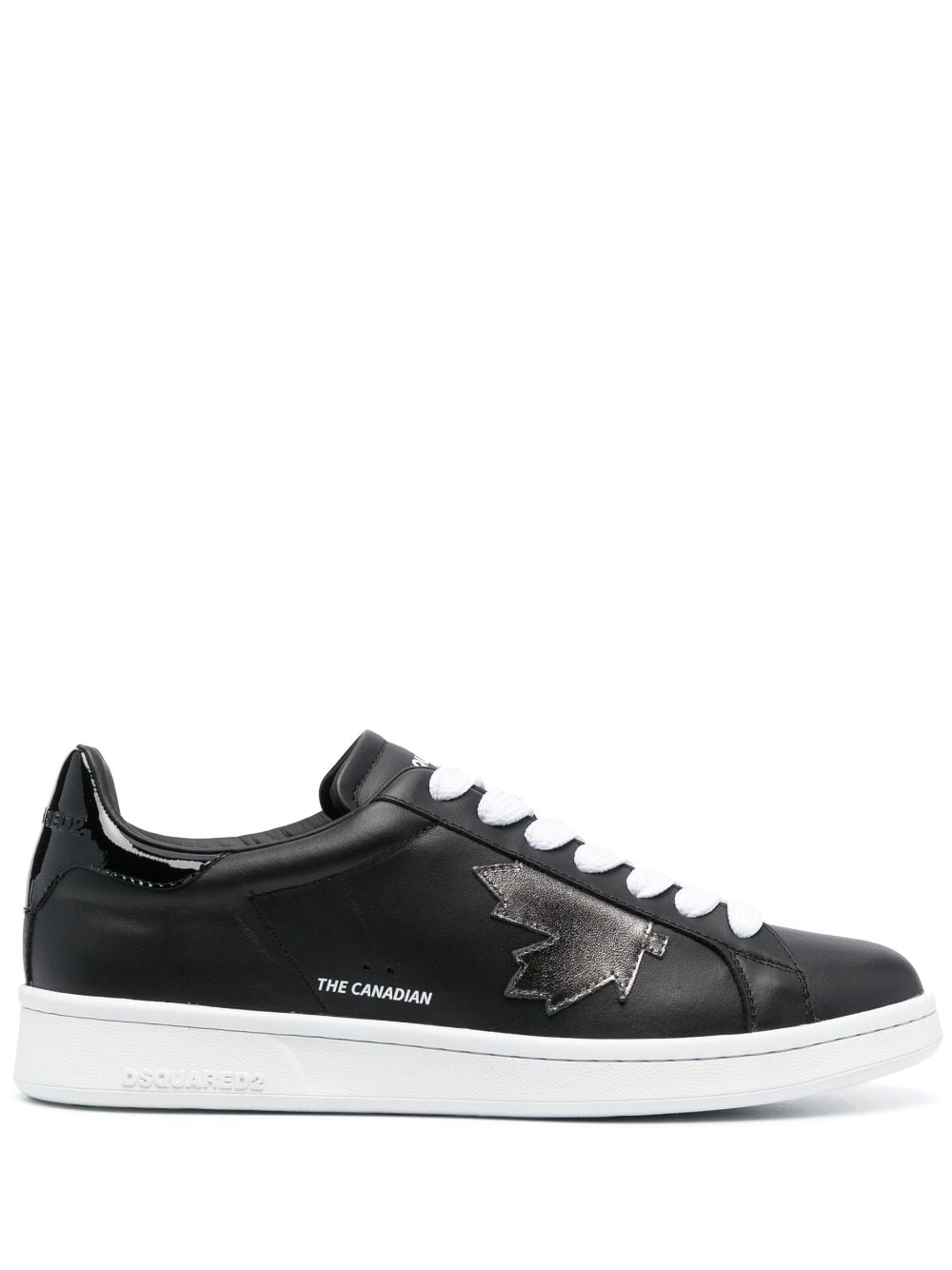 Shop Dsquared2 Boxer Leather Low-top Sneakers In Black