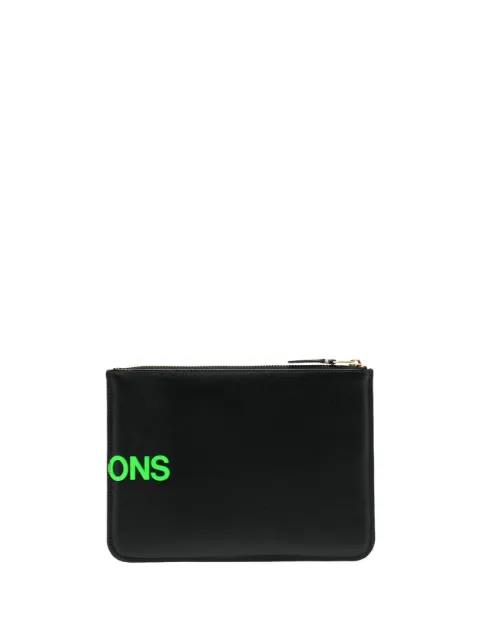 Comme Des Garçons Wallet logo-print leather wallet SA5100HL3GREEN - 1