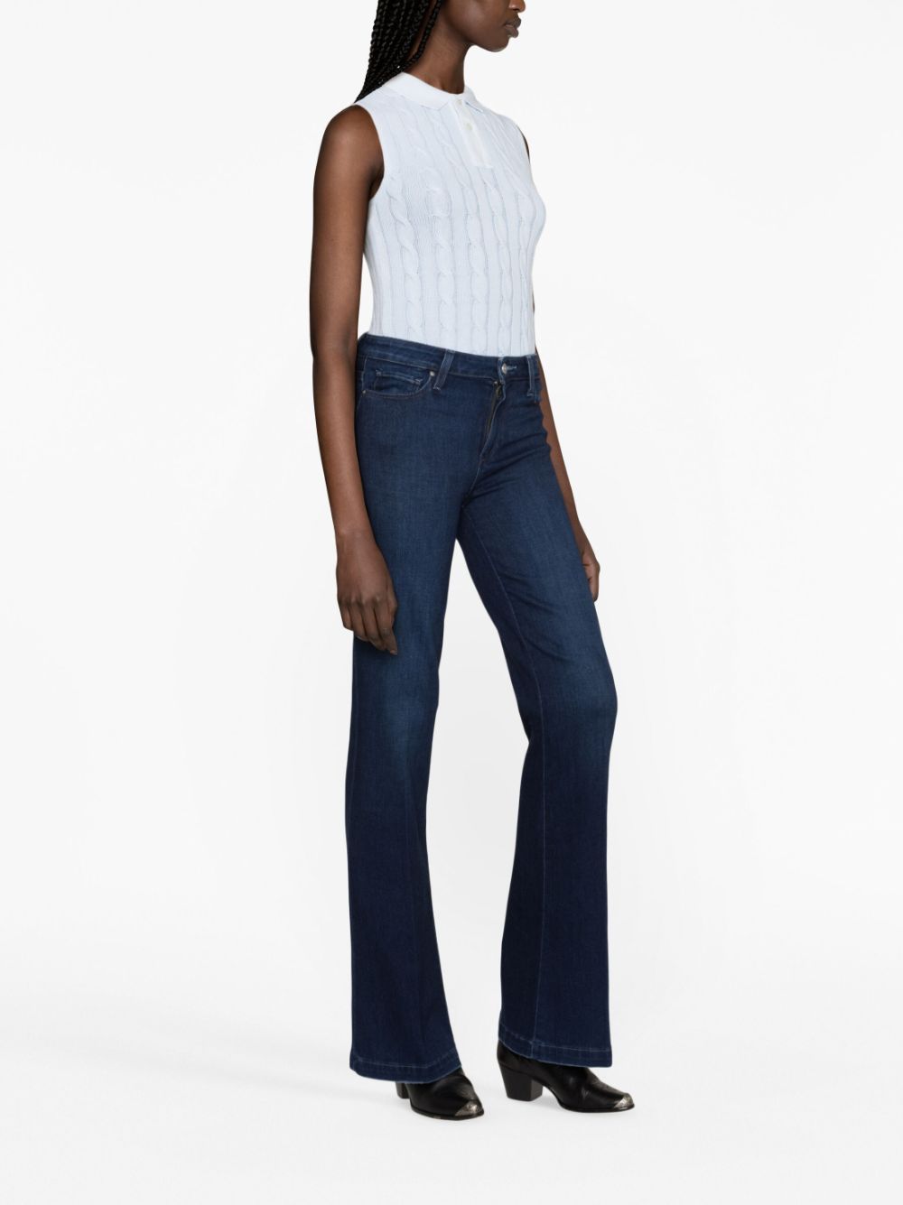 PAIGE high-waisted flared jeans - Blauw