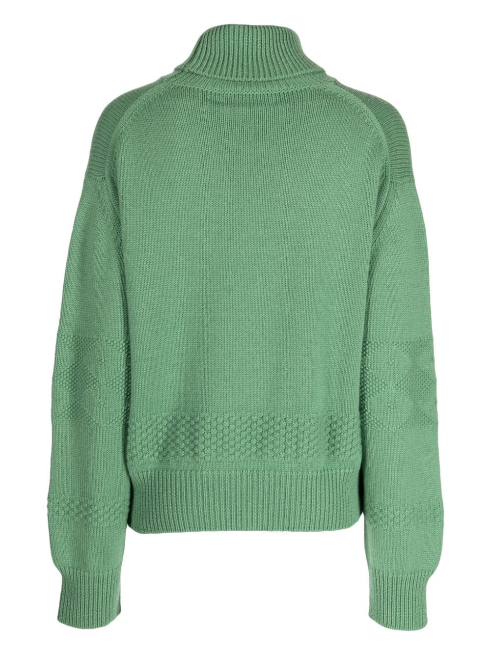 Shop Pringle Of Scotland Guernsey Roll-neck Cashmere Jumper In Green