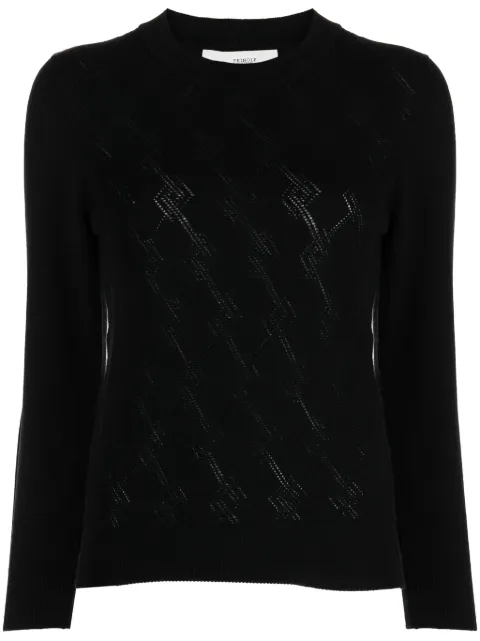 Pringle of Scotland pointelle-argyle knit cashmere jumper