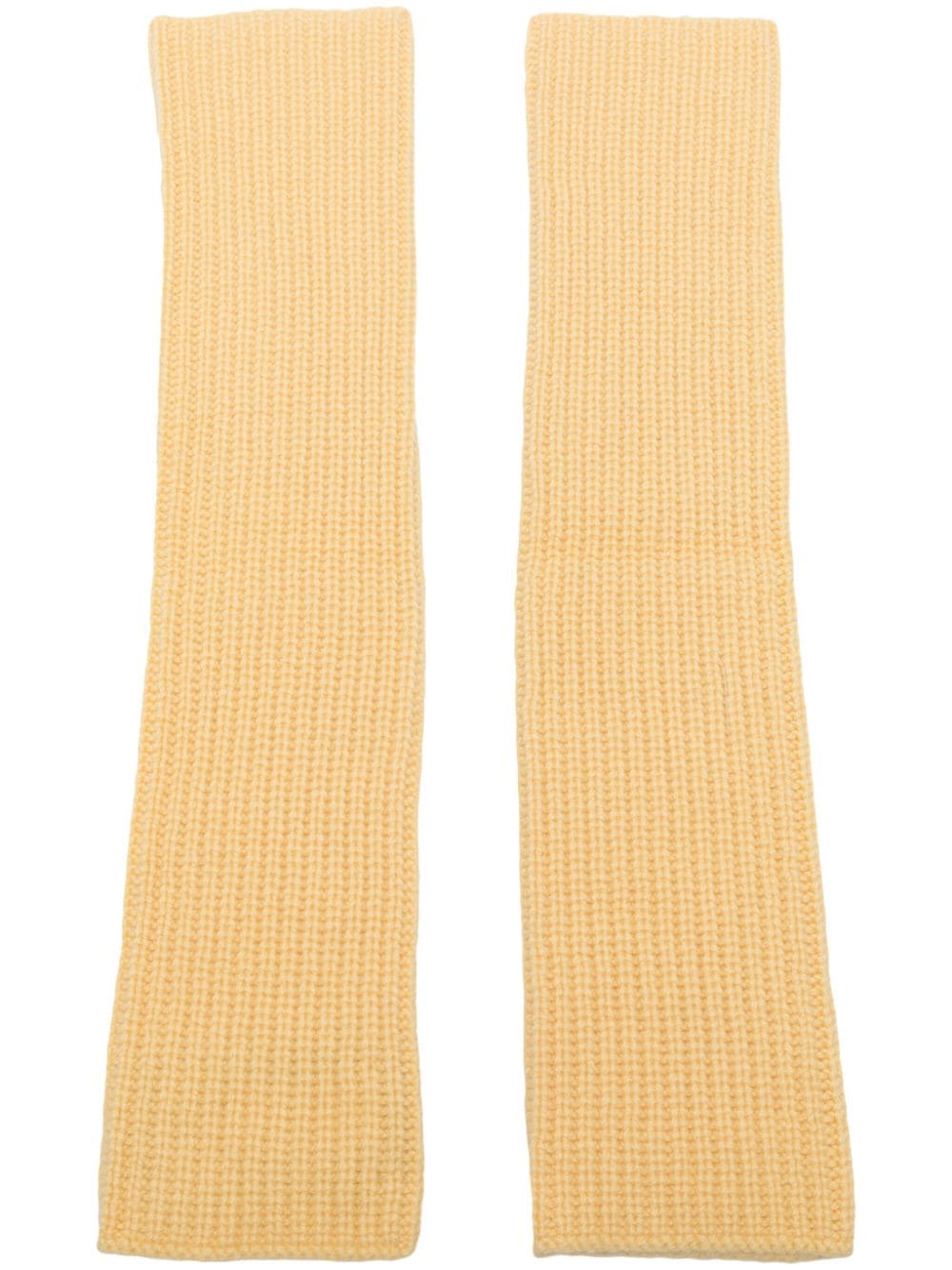 Pringle Of Scotland Ribbed Cashmere Warmers In Yellow