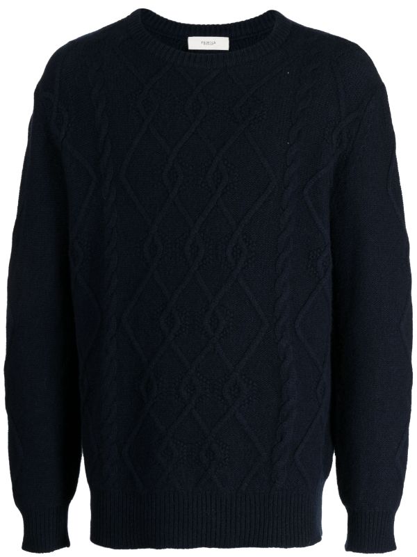 Pringle Of Scotland cable knit Cashmere Jumper Blue FARFETCH IN