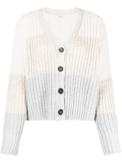 Peserico alpaca wool-blend colour-block cardigan