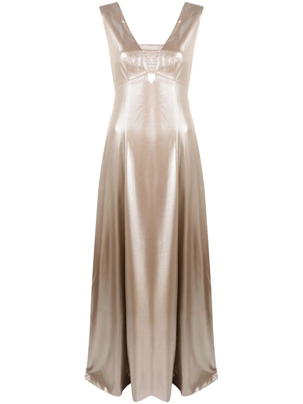 Peserico laminated flared dress - Toni neutri