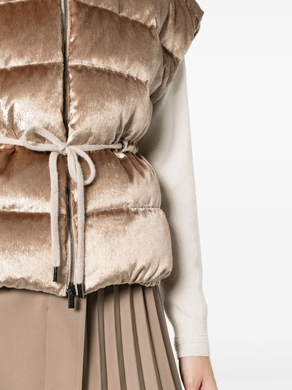 Peserico Gilet met capuchon Bruin