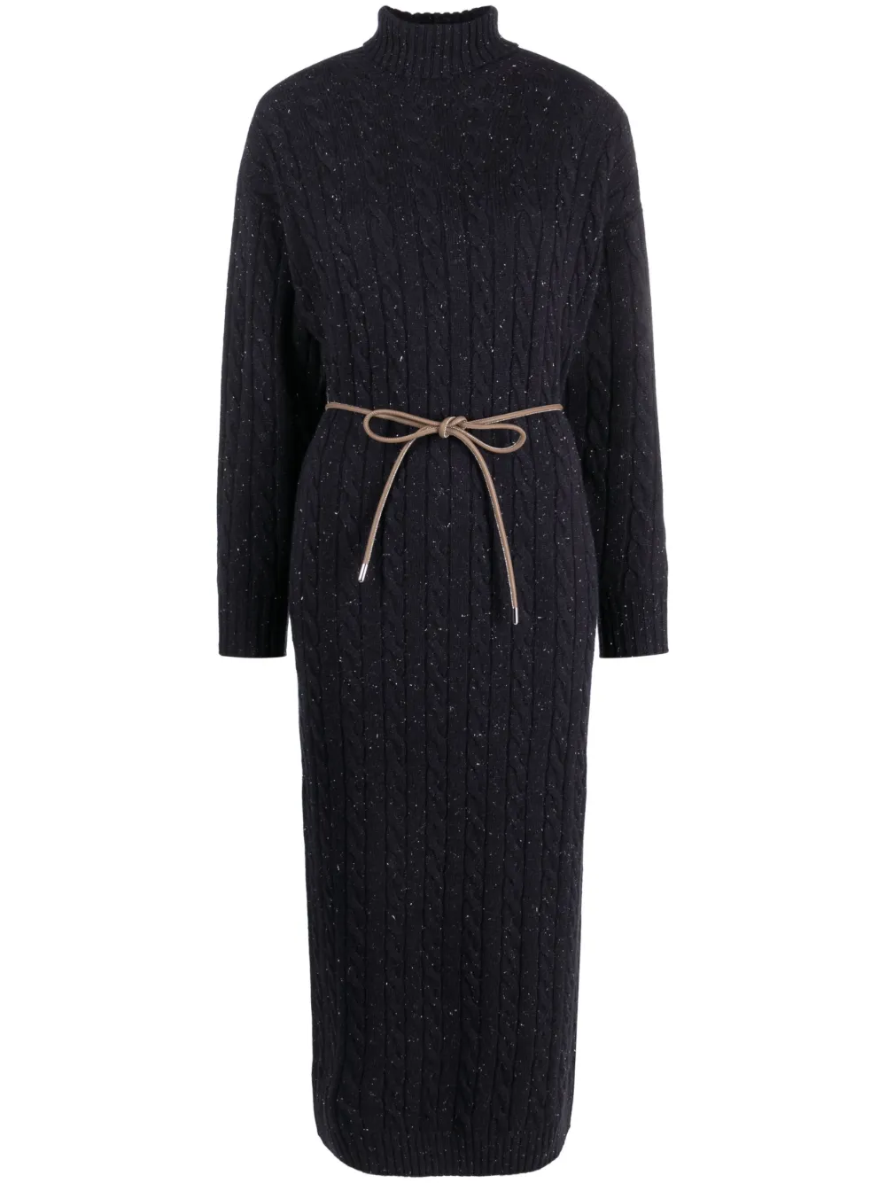 Peserico roll-neck tricot midi dress - Blue