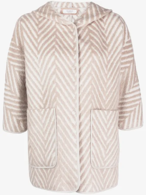 Peserico herringbone hooded cape