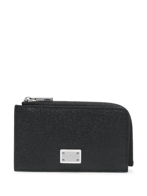 Dolce & Gabbana logo-plaque zipped leather wallet