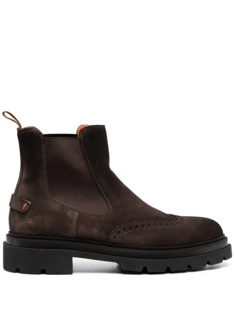 Santoni brogue Chelsea ankle boot
