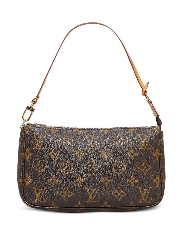 Pochette accessoire leather clutch bag Louis Vuitton Camel in