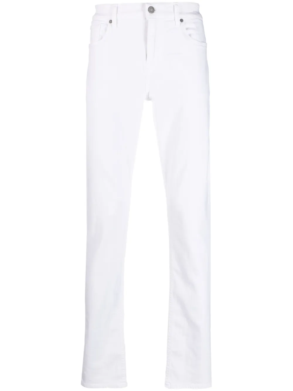 7 For All Mankind Luxe Performance Plus Slimmy Tapered Slim Fit Jeans In White In Weiss