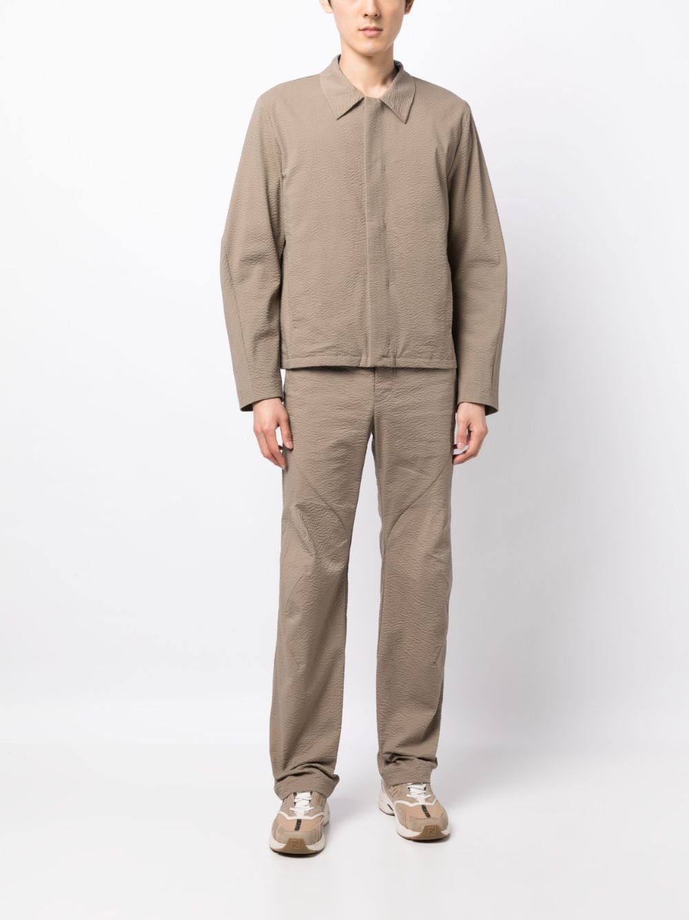 Post Archive Faction textured straight-leg trousers - Bruin