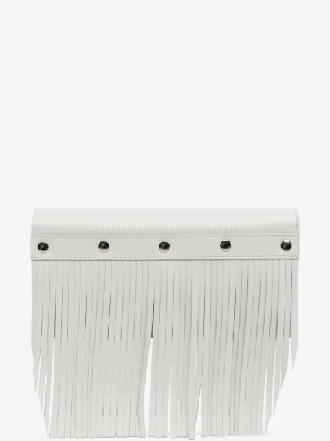 Comme Des Garçons Wallet læderpung med nitteudsmykning og frynser