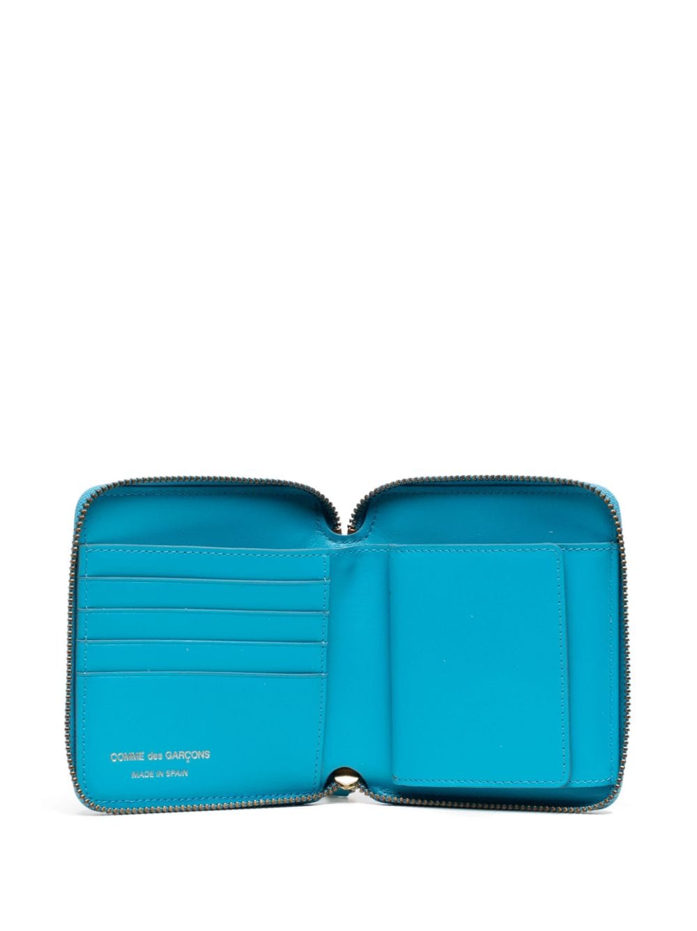 Shop Comme Des Garçons Embossed-finish Leather Wallet In Blue