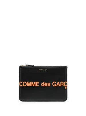 Comme Des Garçons Wallet Small logo-print Pouch | Black | FARFETCH