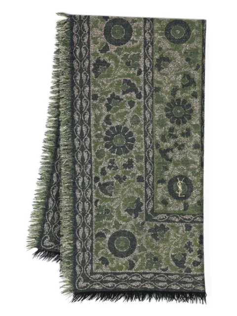 Saint Laurent Pre-Owned 1980s floral-jacquard scarf