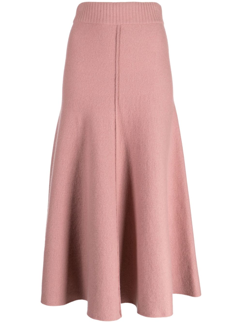 Shop Pringle Of Scotland Wool-blend Knitted Midi Skirt In Pink