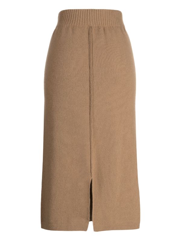 Brown elasticated outlet skirt