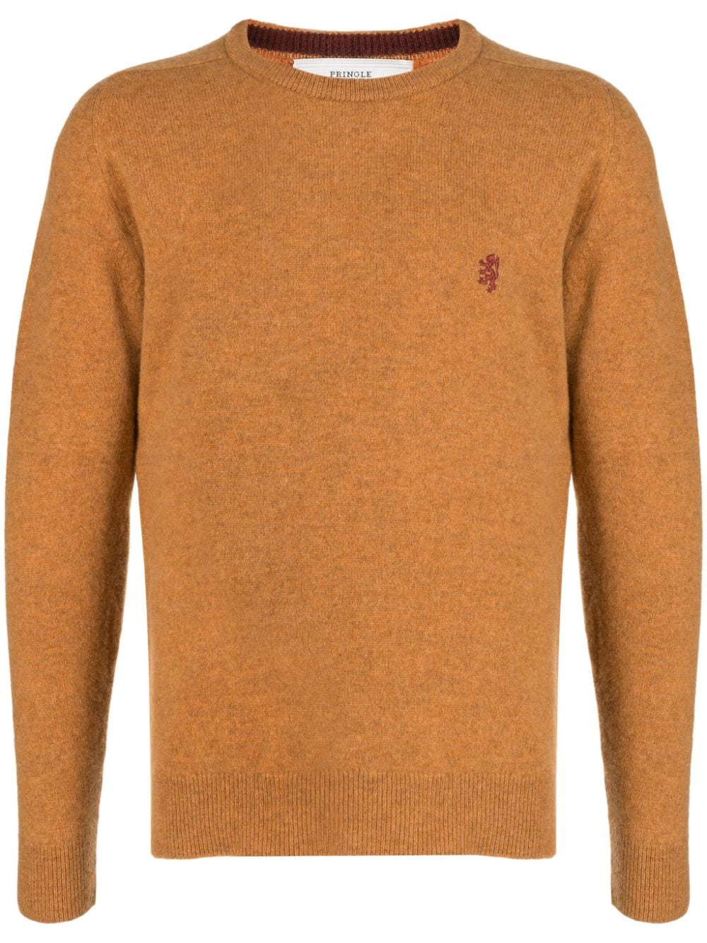 Pringle Of Scotland Embroidered-logo V-neck Jumper In Orange