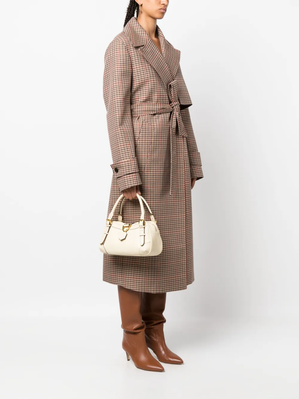 Manu Atelier Caique leather shoulder bag - Beige