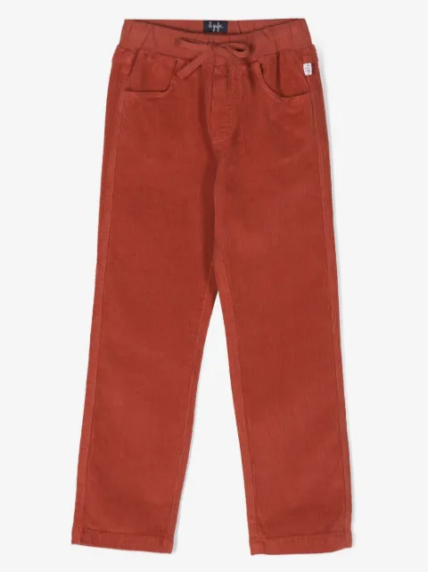 Il Gufo pantalones de pana rectos con cordones en la pretina
