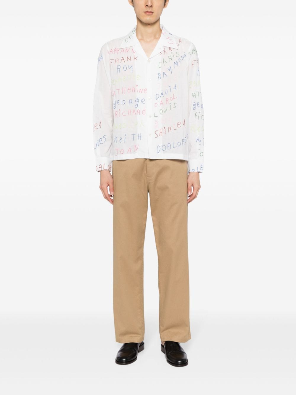 Shop Bode Familial Hall Cotton Shirt In White