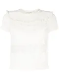 Valentino Garavani Pre-Owned 2000 lace-detail wool knitted top - White