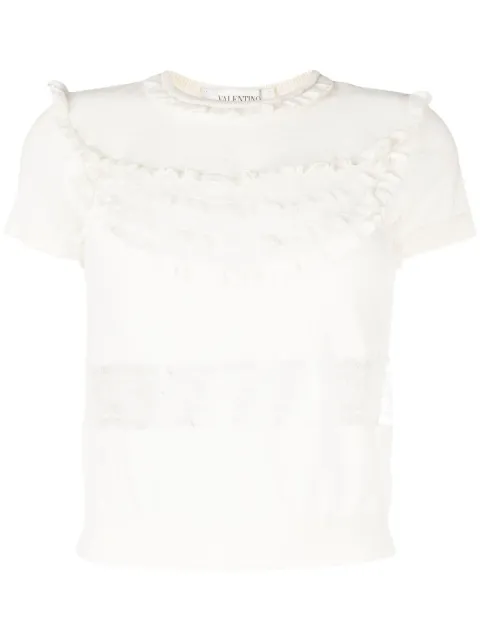 Valentino Garavani Pre-Owned 2000 lace-detail wool knitted top