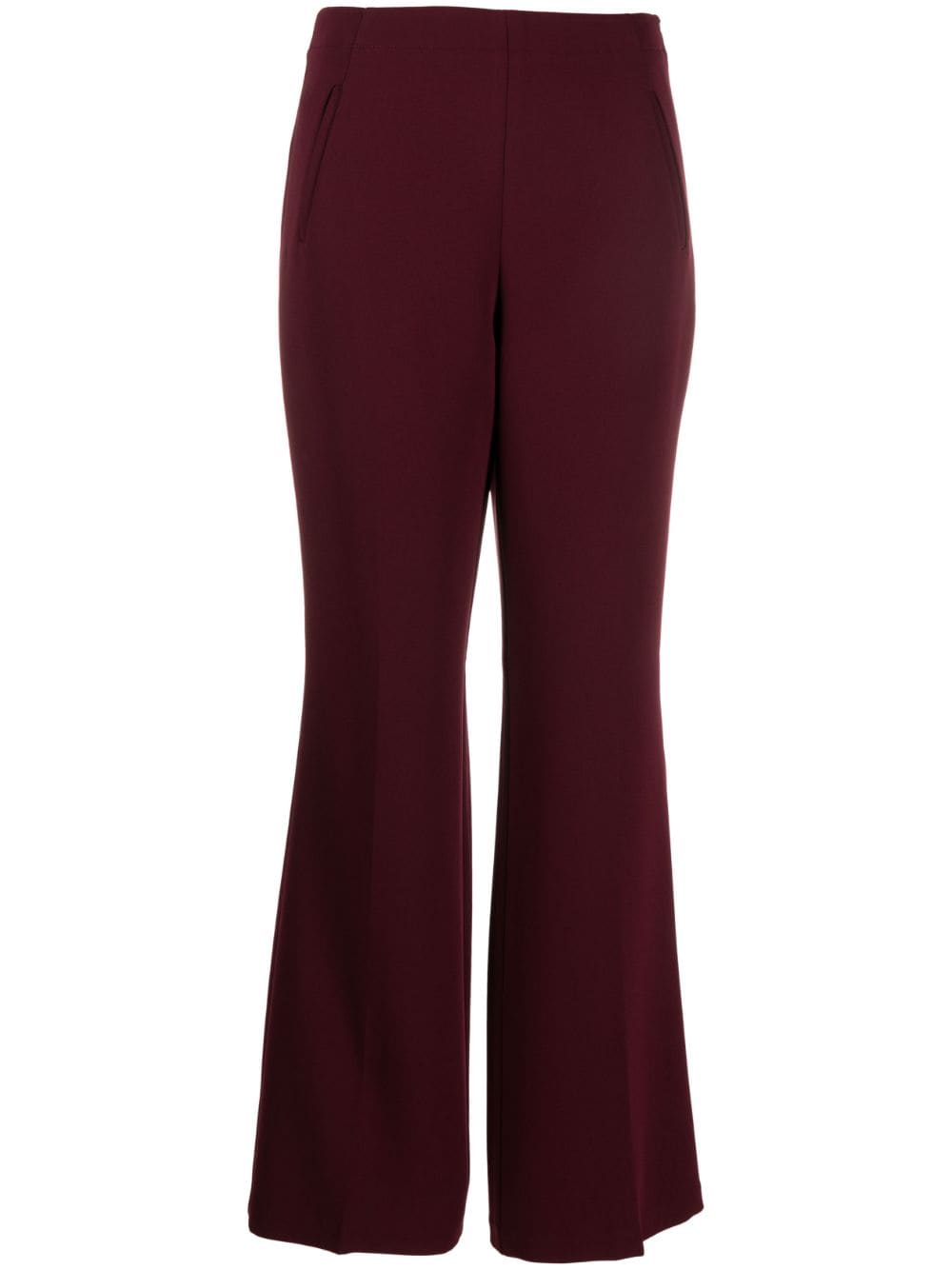 Roland Mouret High-waist Flared Trousers In Brown