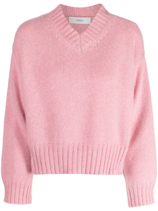 Pringle Of Scotland V-neck Cashmere Jumper Pink FARFETCH JO