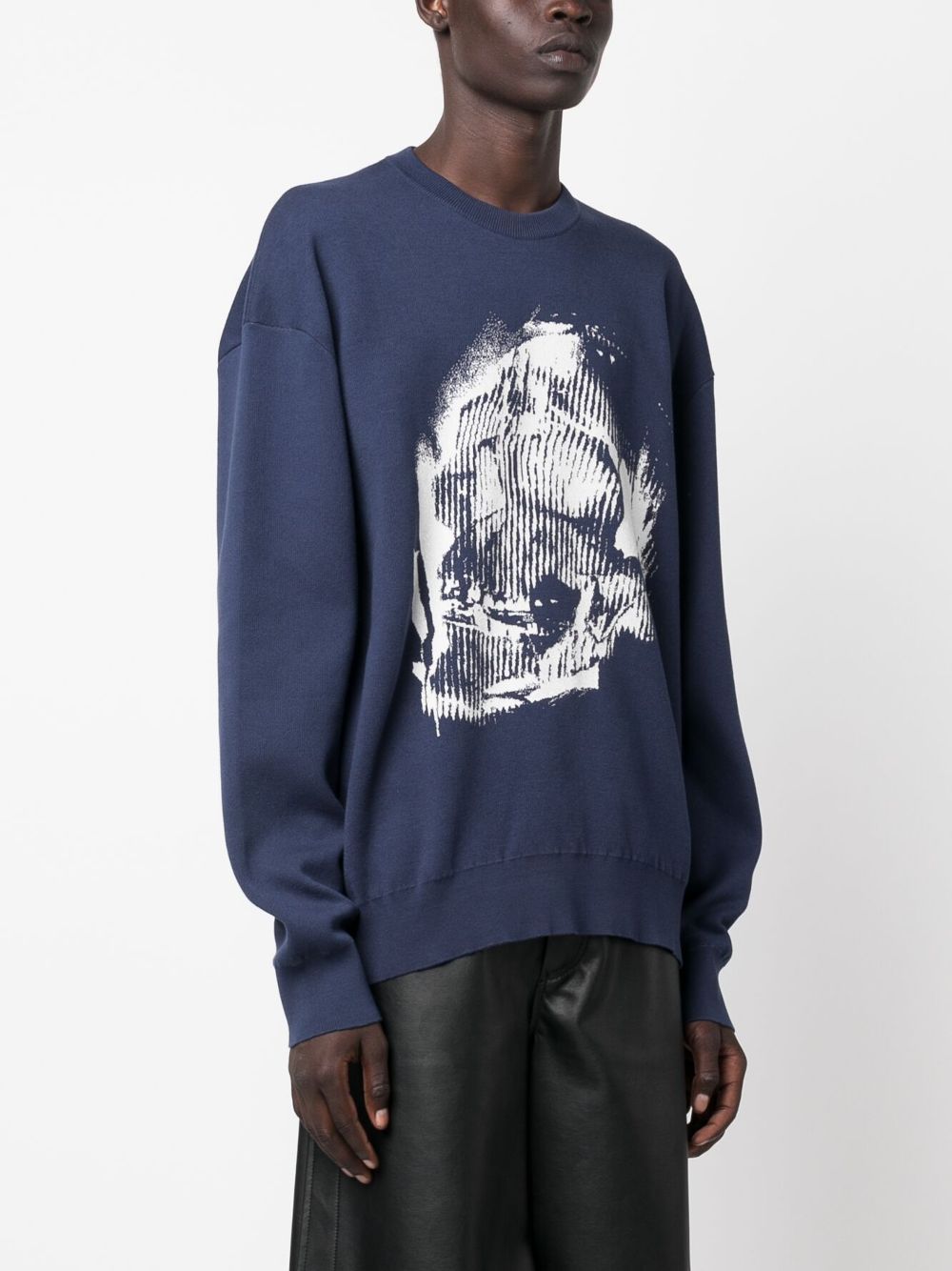 Alexander McQueen Skull Graffiti jacquard-knit jumper Men