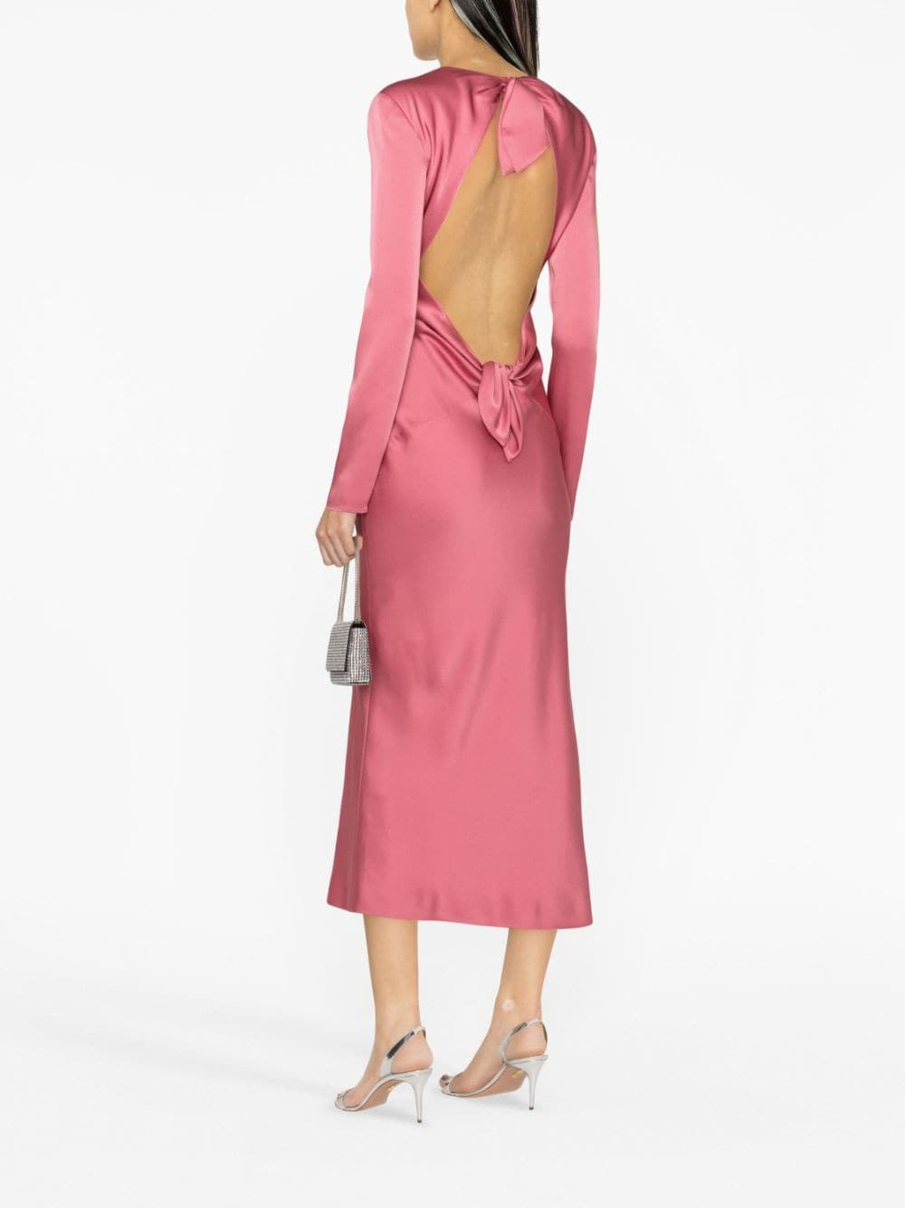 Shop Del Core Gathered-effect Satin Dress In Pink